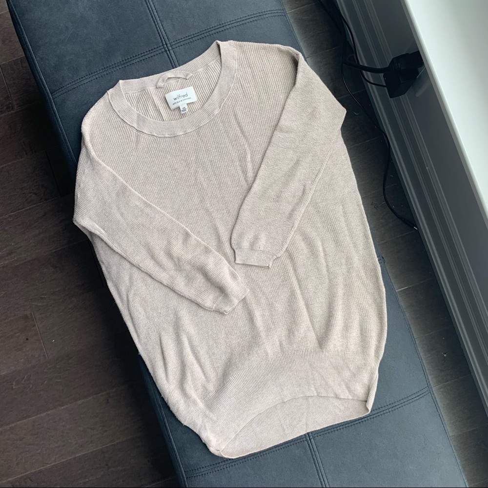 Wilfred 3/4 sleeve crewneck with silk and cashmere